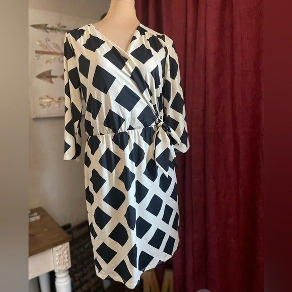 Mud Pie Womens Drew Tunic Shirt Dress Long Sleeves Pearl / Black Size Small. - Picture 2 of 11